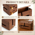Novabright Wood Cable Management Box Cord Organizer Box Storage Decorative - Image 3