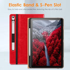 DTTO Leather Case for Galaxy Tab S10 Lite / S10 FE / S9 FE, Bright Red - Image 6
