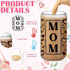 6 Pcs Mom Gifts for Mother's Day 16 oz Best Mom Ever Glass Cups - Image 4