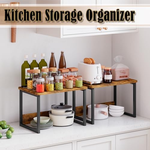 MARTY Countertop Organizer,17.1"x12.4", Cabinet Organizer Microwave Stand - Image 2