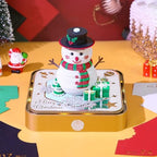 3D Memo Pad Time Piece Calendar 2027, 3D Tear-Off Art Desk Calendar 2027, Creative 3D Memo Pad Paper Art Tree House DIY Paper Carving Decoration (Christmas Snowman) - Image 2
