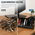 Desktop Cable Organizer with Wide Slots – Multi-Cable Management Holder | Keeps Cords Untangled and Organized | Freestanding Desk Cord Keeper for Home Office Gaming Setup - Image 3