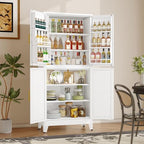 GAIOUS 74.8" Tall Metal Food Cabinet, White Kitchen Pantry Cabinet Cupboard - Image 3