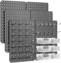 Pegboard Organizer Kit,6 Pack 14.76x10.82 in Metal Panels with 6 Bins, Gray by PHXGrove