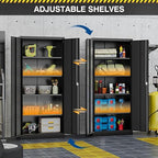 Fesbos Metal Storage Cabinet-71” Tall Steel File Cabinets with Lockable Doors and Adjustable Shelves-Black Steel Storage Cabinet for Home,Kitchen, School, Office, Garage - Image 4