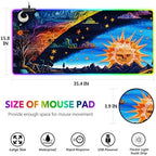 AIMSA Large Gaming Mouse Pad RGB, Keyboard Led Mousepad Extended 35.4 x 15.8 inch Non-Slip Rubber Base with 14 Lighting Modes Desk Mat, Abstract Sun - Image 7
