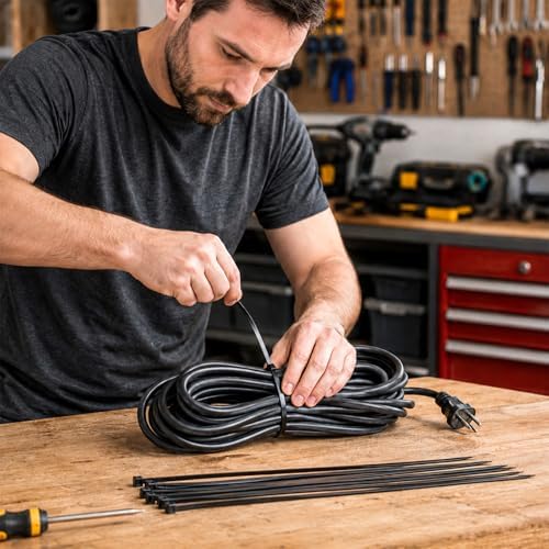 Zip Ties 12 inch, 1000 Pack Heavy Duty Black Zip Ties with 120 lbs Tensile Strength, Self-Locking Nylon Cable Ties,Wire Ties for indoor and outdoor use. - Image 6