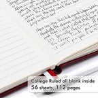 feela 15 Pack Pocket Small Notebooks Bulk, Mini Cute Notepads Hardcover College Ruled Lined Journals with Pen Holder for School Business Memos, with 15 Black Pens, 3.5”x 5.5”, A6, Wine - Image 3