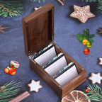 MaxGear Walnut Wood Business Card Organizer for 2.2" x 3.5" Cards - Image 6