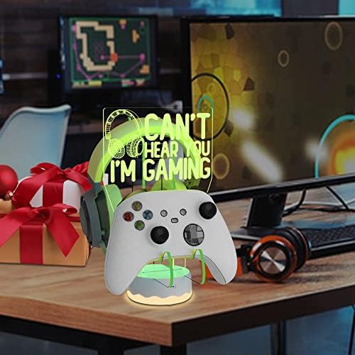 Ammonite Headphone Controller Stand Light up , 16 Colors 3D LED Lights Headset Gamepad Holder, Game Controller Hanger for All Universal Gaming PC Accessories - Image 5