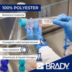 Brady Authentic (M5-75-461) Self-Laminating Cryogenic Polyester Labels 1" H x 2.625" W Black on White, Clear, 120 Labels. for use with The BMP51 and M511 Label Printers - Image 3