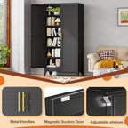RISRERN Black Metal Storage Cabinet, 79" Kitchen Pantry Cabinets for Office - Image 5
