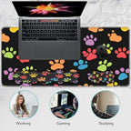 Keyboard Wrist Rest and Mouse Pad Set,31.5x11.8 Inches Desk Mat,Waterproof Non-Slip Ergonomic Wrist Support for Pain Relief,Extended Desk Protector for Office Home Gaming,Dog Paw Prints - Image 7