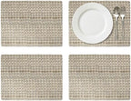 Pimpernel Pure Collection Placemats, Set of 4 – (15.7" x 11.7") Cork-Backed Table Mats with Woven Artwork, Heat & Stain Resistant Lacquered Finish, Decorative Dining Mats & Surface Protectors by Pimpernel