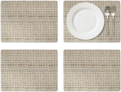 Pimpernel Pure Collection Placemats, Set of 4 – (15.7" x 11.7") Cork-Backed Table Mats with Woven Artwork, Heat & Stain Resistant Lacquered Finish, Decorative Dining Mats & Surface Protectors by Pimpernel