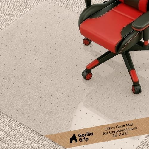 GORILLA GRIP Office Chair Mat for Carpet Floors, Heavy Duty 36x48 Clear by GorillaGrip