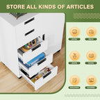 5-Drawer Metal Storage Cabinet with Wheels, Craft Storage Drawers - Image 6