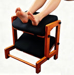 Adjustable Rubber Wood Foot Rest Under Desk - Double Layer Ergonomic Foot Pad with 4-Level Angle Adjustment for Both Layers, Soft Cushion for Office, Home & Gaming by FleiSleep