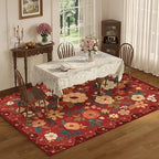 DUKINO 6x9 Area Rugs, Floral Washable Rug for Bedroom Non Slip, Red - Image 4