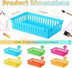 Wenqik Set of 12 Small Plastic Baskets for Organizing, Colorful - Image 2