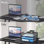 DALTACK 3 Tier Letter Tray Paper Organizer with Sliding Trays Black 2 Pack - Image 6