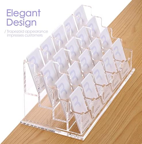 SANRUI Acrylic Business Card Holder for Desk, 20-Slot Vertical Clear - Image 6