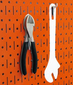 Wall Control Narrow Pegboard Rack 8in x 32in Orange Metal Pegboard Runner Tool Board - Image 6
