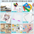 PerKoop 6 Pcs Clear Paper Storage Box,12.4 x 9.84 x 1.18 Inches,Colorful - Image 5