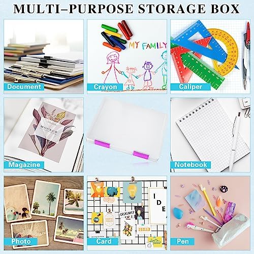 PerKoop 6 Pcs Clear Paper Storage Box,12.4 x 9.84 x 1.18 Inches,Colorful - Image 5