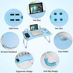 Slendor Foldable Lap Desk with Cup Holder for Bed, Couch, Floor - Image 4