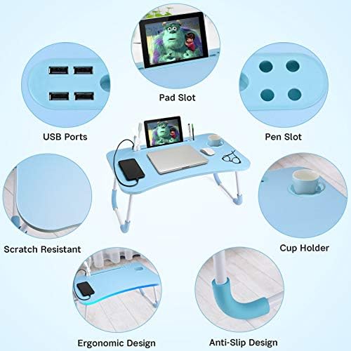 Slendor Foldable Lap Desk with Cup Holder for Bed, Couch, Floor - Image 4