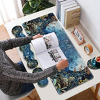 31.5"x 11.8" Oversized Gaming Mouse Pad Set, Ergonomic Keyboard and Mouse Wrist Rest + Cup Holder, Non-Slip Desktop Pad, Suitable for Home and Office Use, Flowering Plant Moon - Image 6
