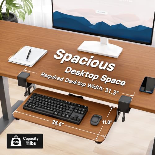 BONTEC Under Desk Keyboard Tray, Pull-Out Keyboard & Mouse Platform - Image 3