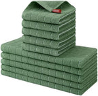 Homaxy Cotton Terry Kitchen Towels and Dishcloths Set of 10, Grass Green by Homaxy