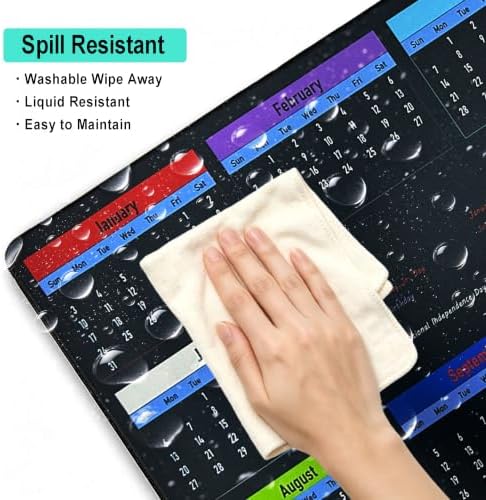 Large Gaming Mouse Pad for Desk 2027 Calendar Pad with Holidays - Image 5