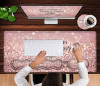 Keyboard Mouse Pad Set,Extended Gaming Mouse Pad + Memory Foam Keyboard Wrist Rest Support, Proverbs 31:25, Bible Pink Office Desk Mat Writing Pad Easy Typing Pain Relief,XXL Large Mousepad Desk Mat - Image 4