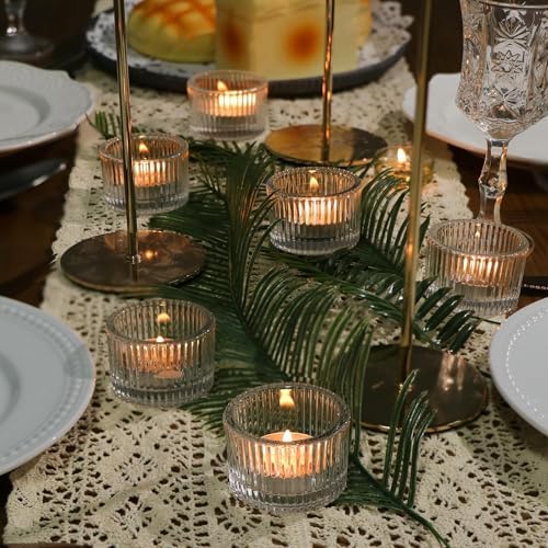 96 Pack Tea Light Candle Holders, Glass Clear Tealight Candle Holder Votive Candles Holders for Fall Wedding Table Centerpiece, Home Decor and Party Supplies - Image 6