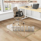 Tempered Glass Chair Mat for Carpet, 40"x60" Clear Floor Mat - Image 2