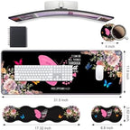 Ergonomic Keyboard Wrist Rest & Mouse Pad Wrist Rest Set, Butterfly Quote Bible Verse Philippians 4-13 Large XXL Gaming Desk Mat 31.5"x 11.8" with Non-Slip Base, Memory Foam for Home Office Study Game - Image 2