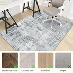 chakme Office Chair Mat for Hardwood Floor, 48"x36" Easy Glide Computer Desk Mat Protector for Rolling Chair Under Desk Rug Nonslip Backing, Machine Wash, (Boho) - Image 3