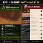 Elizo Real Leather Desk Mat Set (32x16) Large Desk Cover Desk Blotter Protector Computer Gaming Mouse Pad Table Laptop Office Desktop Accessories - Image 4