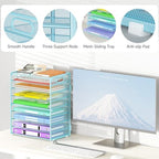 Cawukege 9 Tier Paper Organizer with Handle, Large Capacity Desk Organizer Mesh Paper Letter Tray File Folder Document Sorter for Classroom and Office Accessories Organization- Blue (2 Pack) - Image 4