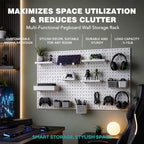 12 Pcs Peg board, Pegboard Wall Organizer Panels, White Pegboard - Image 5
