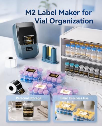 NIIMBOT M2 Thermal Transfer Label Maker with 3 Tapes and 1 Ribbon, Blue - Image 3