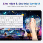4 in 1 Large Mouse Pad, Keyboard Wrist Rest Set, Ergonomic, Non-slip, Waterproof, Colorful World - Image 2