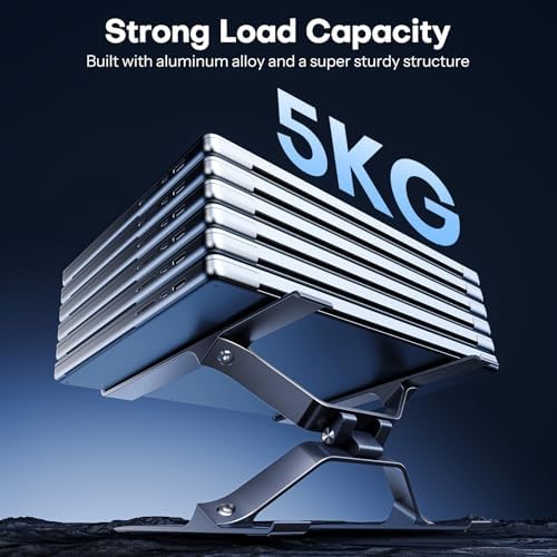 OMOTON More Stable Laptop Stand, Aluminum Adjustable Laptop Holder Stand for Desk, Ergonomic Detachable Notebook Riser Suitable for All Laptops (11-16 inch) - Image 5