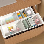 YOOUSOO Expandable Drawer Organizer, 2 PCS Adjustable Drawer Organizer Trays, Drawer Dividers Organizers and Storage For Office Supplies, Pens, Makeup,Utensils, Tools, Flatware and Junks, White by YOOUSOO