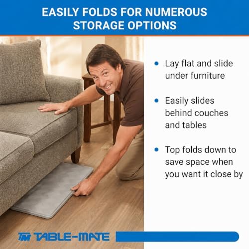 Table-Mate TV Tray Table | Portable Desk Folding Dinner Tray, Couch Table Trays for Eating Snack Food, Portable Laptop Desk, Bed Trays for Eating | Adjustable TV Trays with 3 Angles and Cup Holder - Image 6