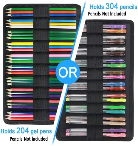YOUSHARES Color Pencil Case 300 Slots - Oxford Colored Pencil Case with Zipper Holds 300 Colored Pencils or 200 Gel Pens for Prismacolor Colored Pencils & Gel Pen (Quicksand Blue) - Image 4