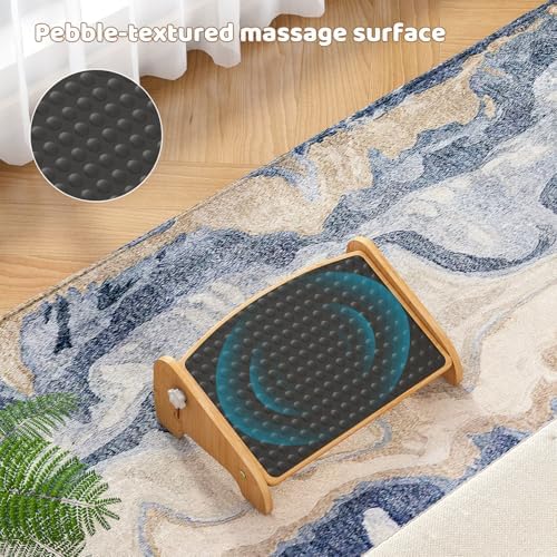 Under Desk Foot Rest, Adjustable Bamboo Ergonomic Footrest, 4 Heights - Image 3